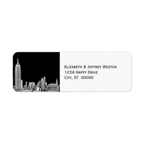 NYC Skyline 01 Etched DIY BG Address Label