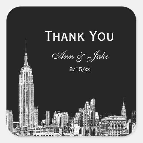 NYC Skyline 01 Etched DIY BG  Favor Tag Thank You