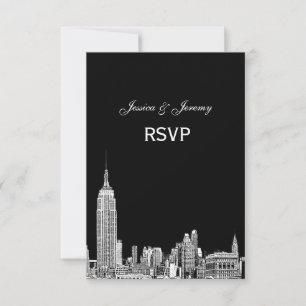 NYC Skyline 01 Etched RSVP #2 Card