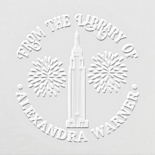 NYC Skyline Art Deco ESB #2 Fireworks Library Book Embosser