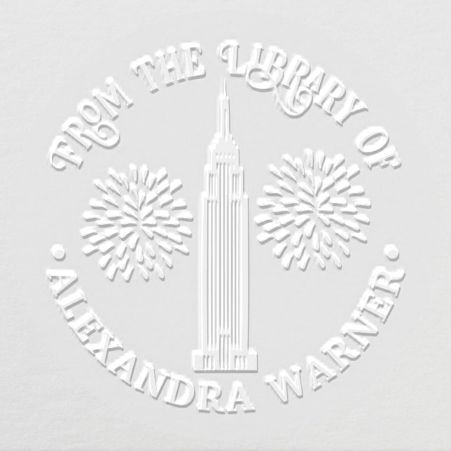 NYC Skyline Art Deco ESB #2 Fireworks Library Book Embosser (Design)