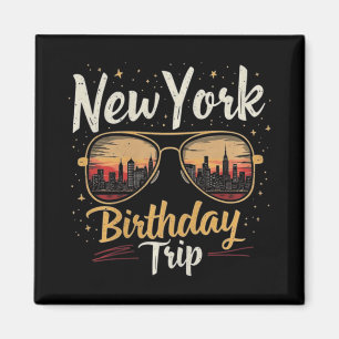 Nyc Skyline Birthday New York Trip Celebration Des Magnet