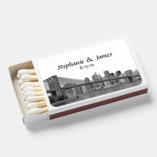 NYC Skyline Bklyn Bridge Etched Matchboxes