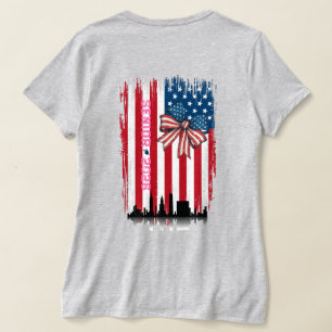 NYC Skyline Bow American Flag Senior Year T-Shirt