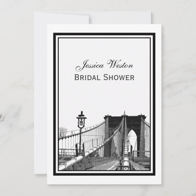 NYC Skyline Brooklyn Bridge #2  Bridal Shower Invitation (Front)