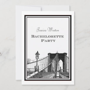 NYC Skyline Brooklyn Bridge #2 DIY Bachelorette Invitation
