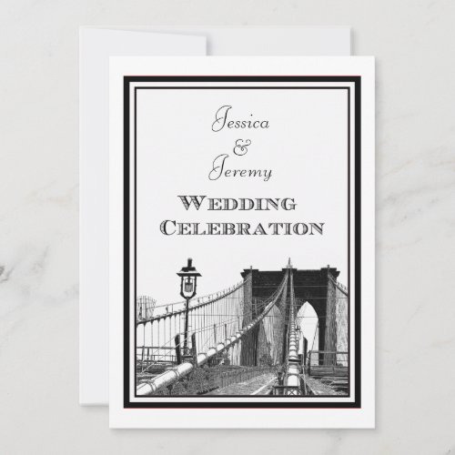 NYC Skyline Brooklyn Bridge #2 DIY Wedding Invite
