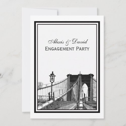 NYC Skyline Brooklyn Bridge #2 Engagement Personalized Announcements