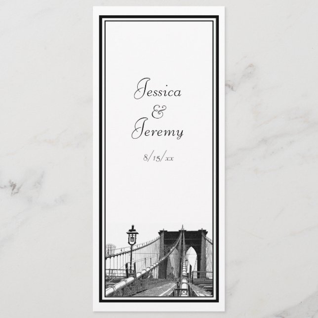 NYC Skyline Brooklyn Bridge #2 Menu Reception (Front)