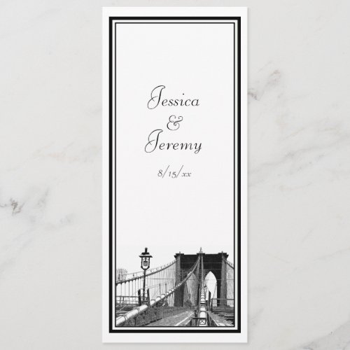 NYC Skyline Brooklyn Bridge #2 Menu Reception