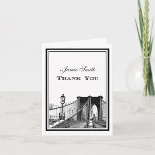 NYC Skyline Brooklyn Bridge #2 Thank You Card