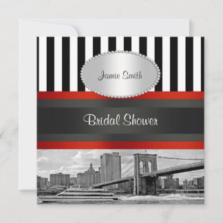 NYC Skyline Brooklyn Bridge, Boat Bridal Shower Invitation