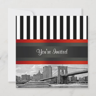 NYC Skyline Brooklyn Bridge, Boat Party Invitation