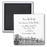 Nyc Skyline Brooklyn Bridge Etched Save The Date Magnet at Zazzle