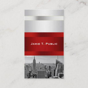 NYC Skyline BW 05 White Red Invite Suite