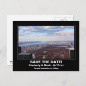 NYC Skyline Central Park From Above Save the Date Announcement Postcard (Front/Back)
