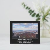 NYC Skyline Central Park From Above Save the Date Announcement Postcard (Standing Front)