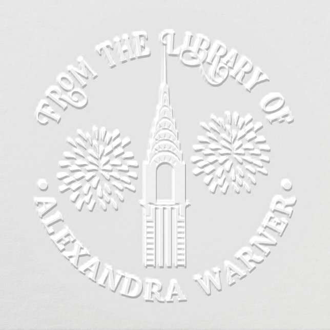 NYC Skyline ChrysBldg #2 Fireworks Library Book Embosser (Design)