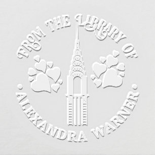 NYC Skyline ChrysBldg #2 Hearts Library Book Embosser