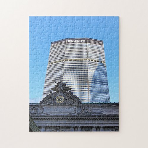 NYC Skyline Chrysler Building Casts Long Shadow Jigsaw Puzzle