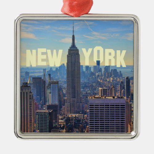 NYC Skyline Emp St Building World Trade 2C Metal Ornament