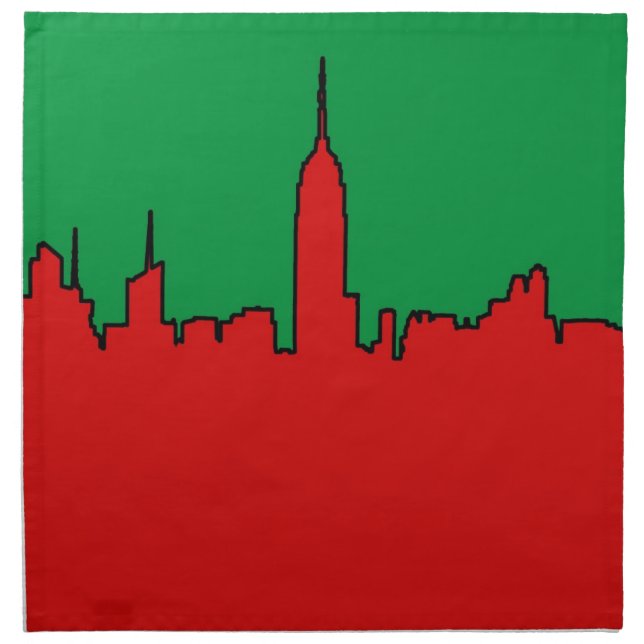 NYC Skyline: ESB Christmas Silhouette Cloth Napkin (Front)