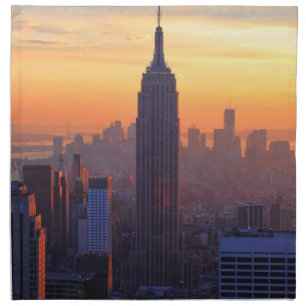 NYC Skyline: ESB Orange Sunset Napkin