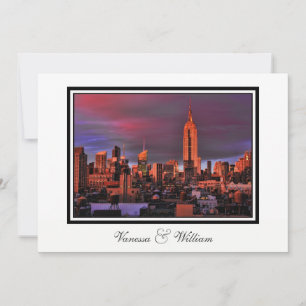 NYC Skyline ESB Surreal Sunset Wedding Invite