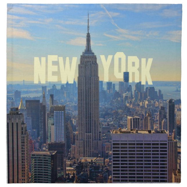 NYC Skyline ESB, World Trade 2C Cloth Napkin (Front)