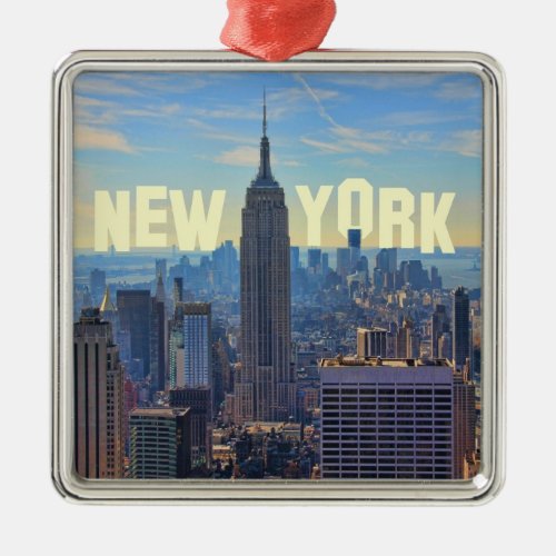 NYC Skyline ESB World Trade 2C Metal Ornament