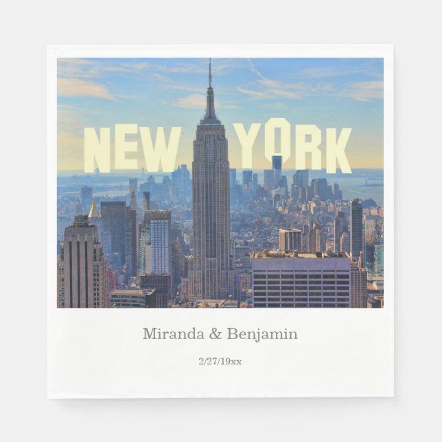 NYC Skyline ESB WTC 2C L Paper Napkins (Front)