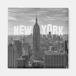 NYC Skyline ESB, WTC BW 2C Magnet