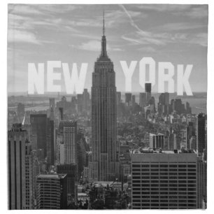 NYC Skyline ESB, WTC BW 2C Napkin