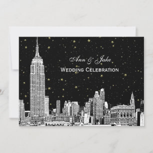 NYC Skyline Etch Starry DIY BG Wedding Invite