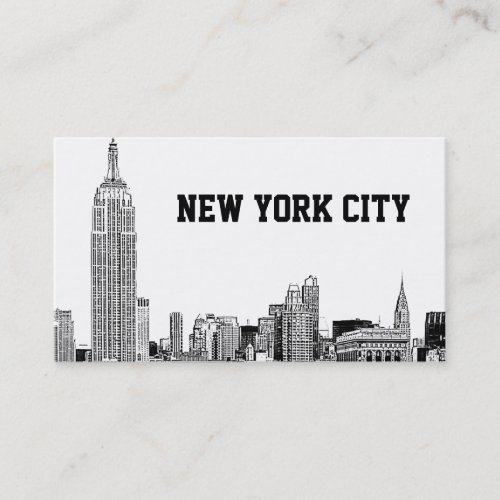 NYC Skyline Etched 01 Business Card