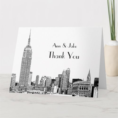NYC Skyline Etched 01 Thank You XL 85x11