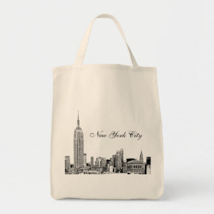 NYC Skyline Etched 01 Tote Bag