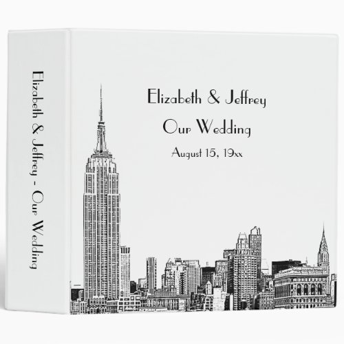 NYC Skyline Etched 01 Wedding Binder