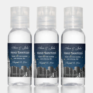 NYC Skyline Etched #2 Starry Blue Gradient Hand Sanitizer