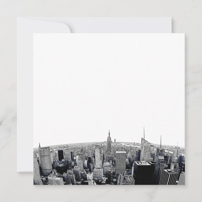 NYC Skyline Etched Fisheye View (Front)