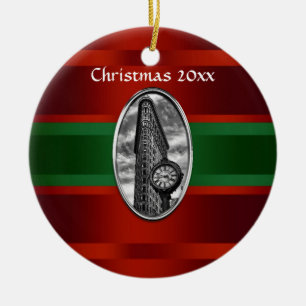 NYC Skyline: Flatiron Building Xmas #3 Ceramic Ornament