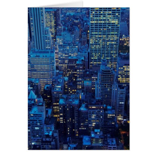 NYC Skyline, high angle view at dusk Cards (Front)