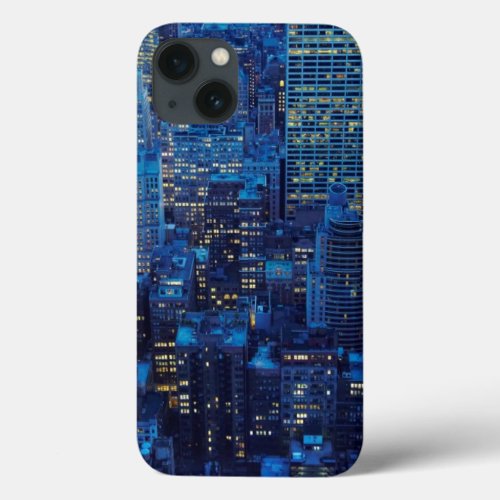 NYC Skyline high angle view at dusk iPhone 13 Case