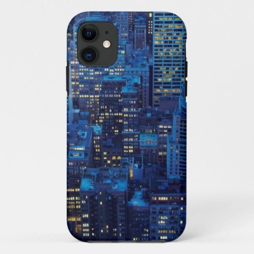 NYC Skyline high angle view at dusk iPhone 11 Case