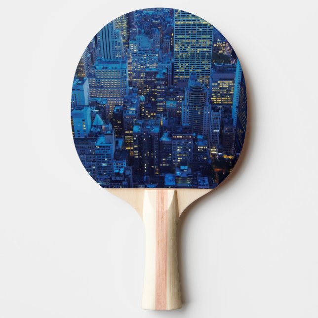 NYC Skyline, high angle view at dusk Ping-Pong Paddle (Front)