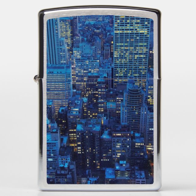 NYC Skyline, high angle view at dusk Zippo Lighter (Front)