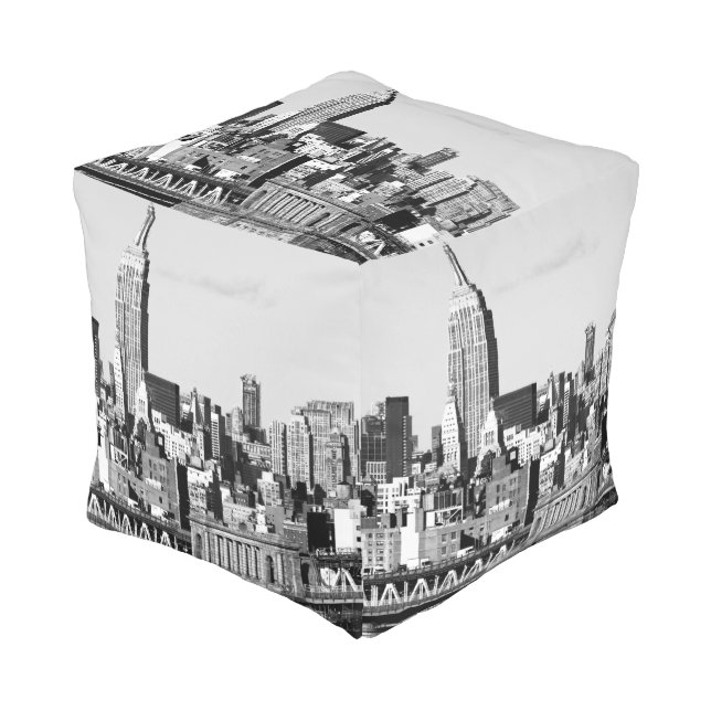 NYC Skyline II Pouf (Angled Front)