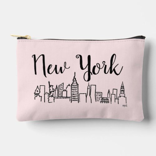 NYC Skyline Illustration Makeup Bag