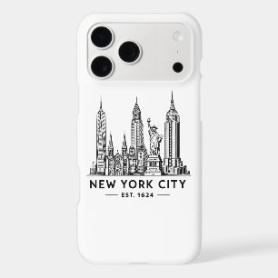 NYC Skyline Illustration with Statue of Liberty iPhone 17 Pro Max Case