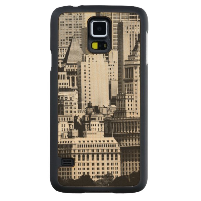 NYC Skyline IX Carved Maple Galaxy S5 Slim Case (Back)